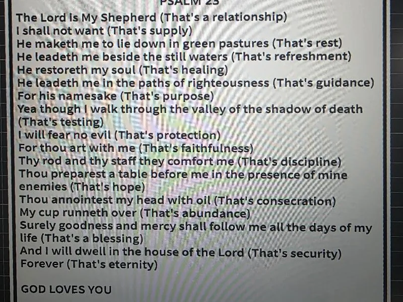 Psalm 23 update