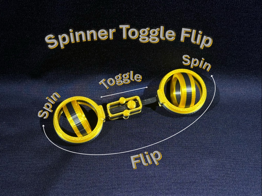 Miniatura 3 do modelo 3D Spinner Toggle Flip - switch spin fidget