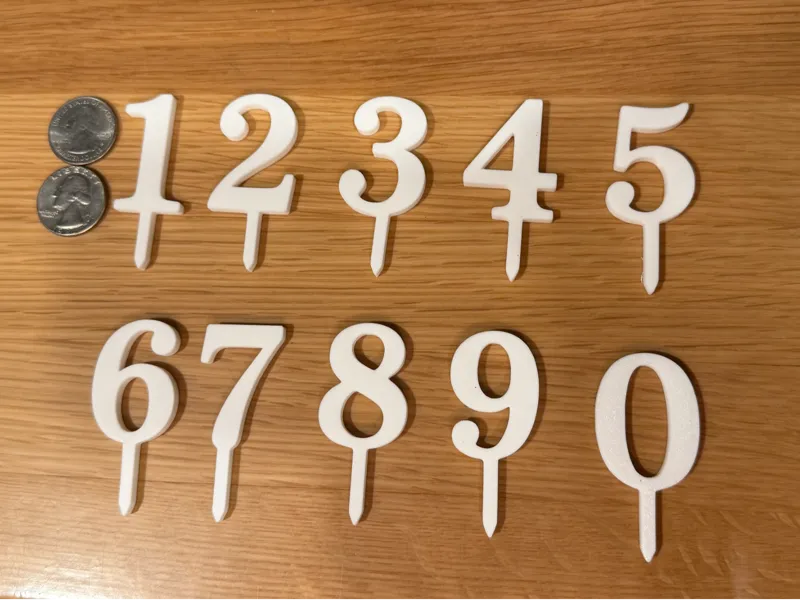 Cup Cake Topper Numbers 0-9