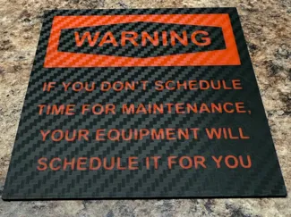Maintenance warning sign