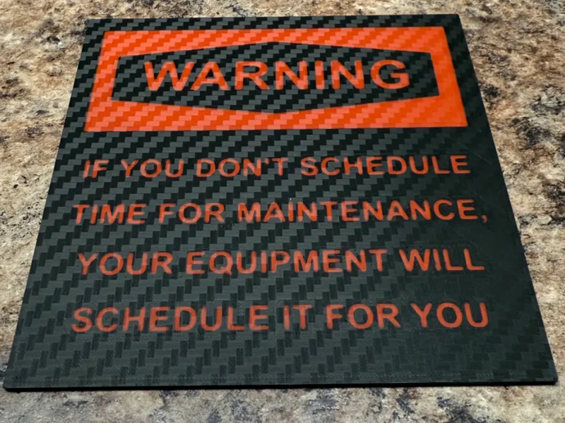 Maintenance warning sign