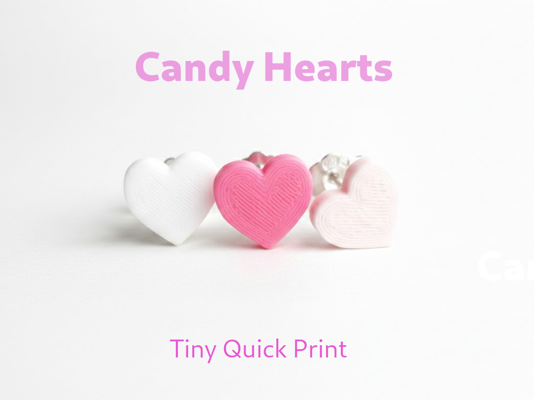Tiny Candy Heart Studs  – Fast Valentine Print
