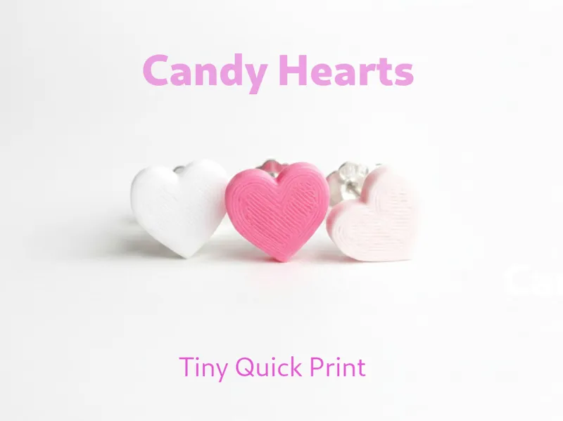 Tiny Candy Heart Studs  – Fast Valentine Print