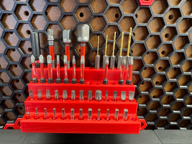 Hex Bit Holder for Honeycomb Storage Wall