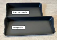 Longer tray for large glasses, adaptive layers