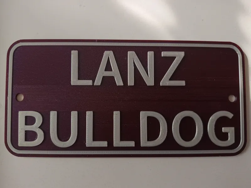 Lanz Bulldog Schild