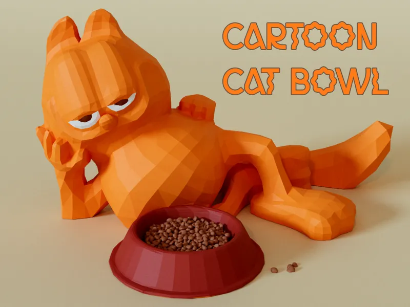 CARTOON CAT BOWL (no supports)