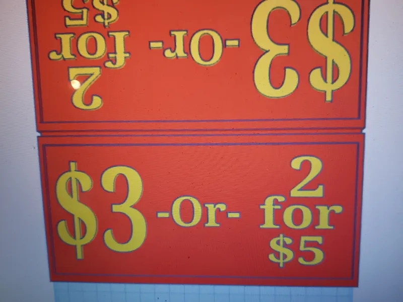 2 for 5 Sign double sided