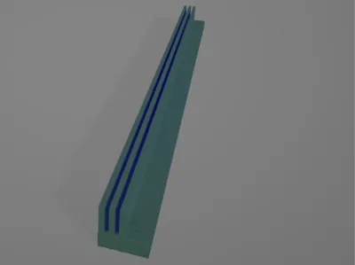 Track for sliding doors for 1mm plexiglass pane