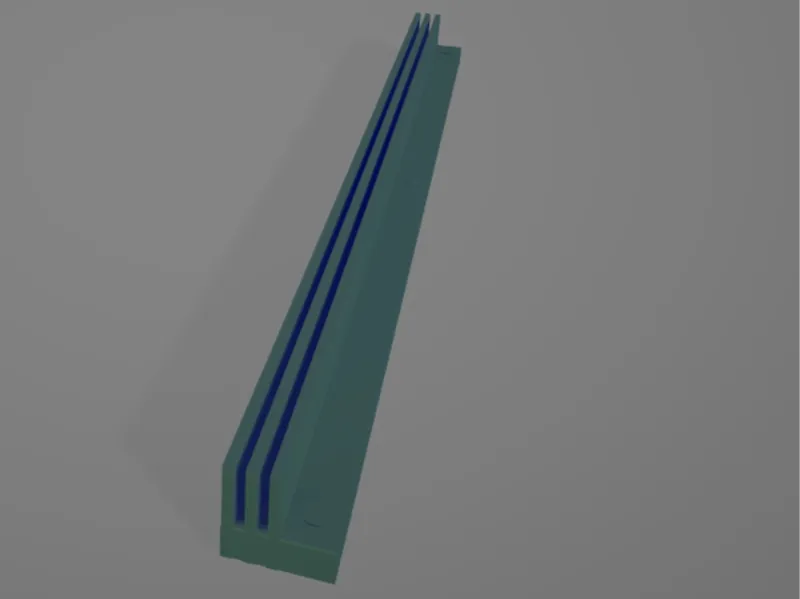Schiene für Schiebetüren für 1mm Plexiglasscheibe