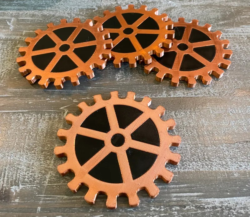 Steampunk Gear Drink Coaster Set