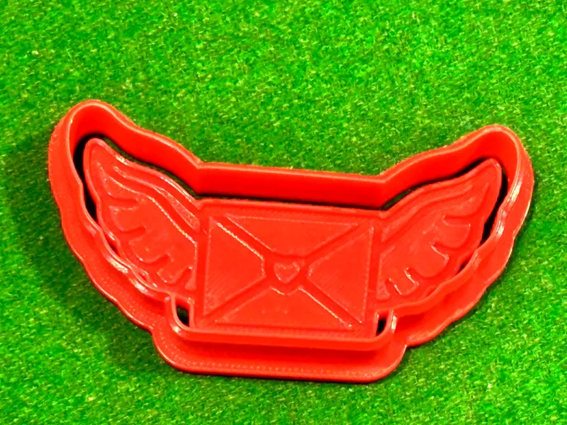 Love letter wings clay cookie biscuit cutter stamp