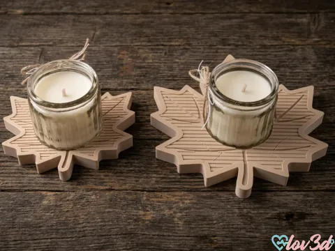 Accesorio de iluminación decorativa: Autumn Leaf Candle Holder Mini Jars (54mm/HÖKGÖK) — referencia de MakerWorld