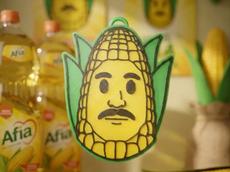 Afia Corn Meme Keychain - Cursed & Funny Gift