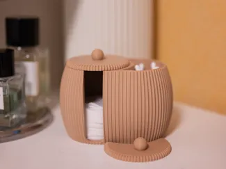 Dual-Compartment Cotton Pad & Cotton Swab Holder