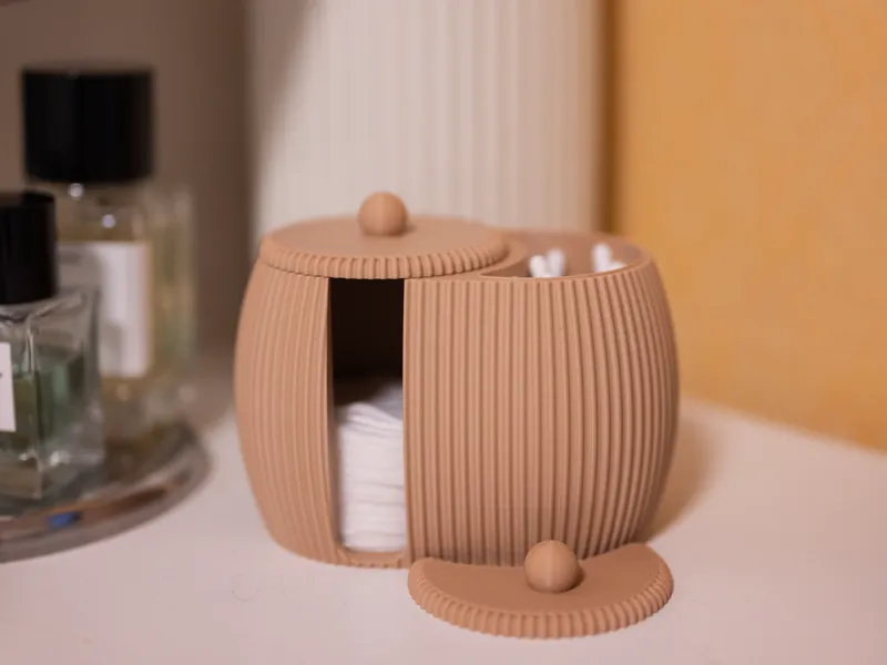 Dual-Compartment Cotton Pad & Cotton Swab Holder
