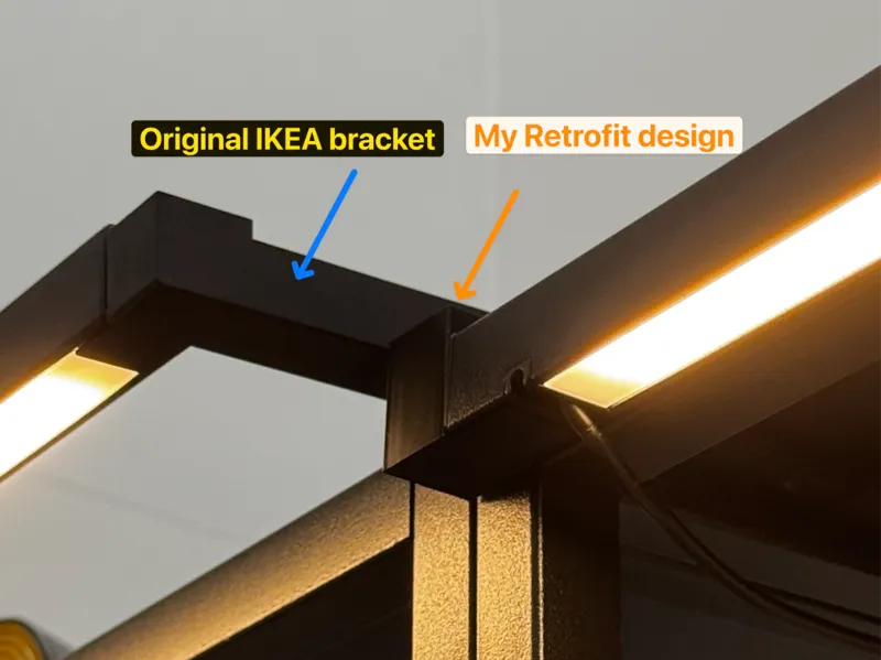IKEA Silverglans LED light retrofit bracket