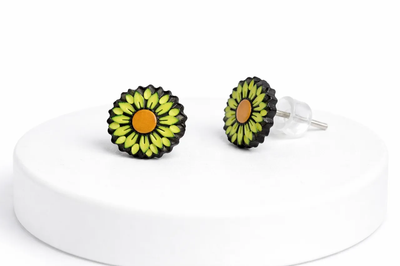 Sunflower Earrings (De pin y colgantes) view 3