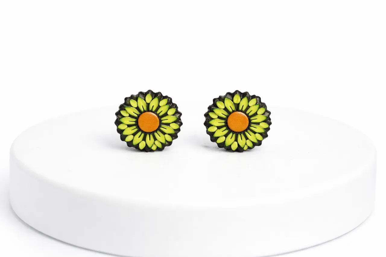Sunflower Earrings (De pin y colgantes) view 4