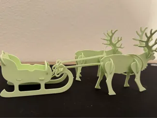 Santa Wagon with Reindeer Kit-Card DIY