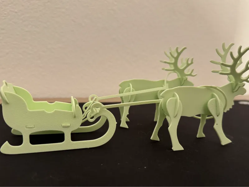 Santa Wagon with Reindeer Kit-Card DIY