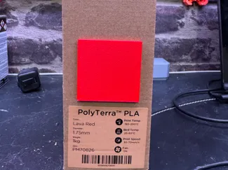 Cardboard spool box color badge