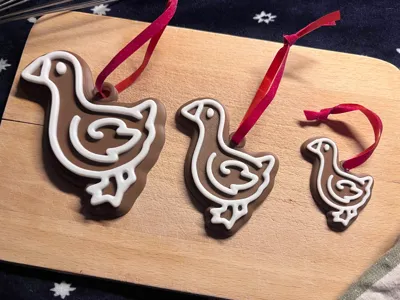 Gingerbread goose ornament - NO AMS