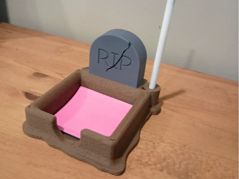 Open Grave Post-it holder with Pencil Holder