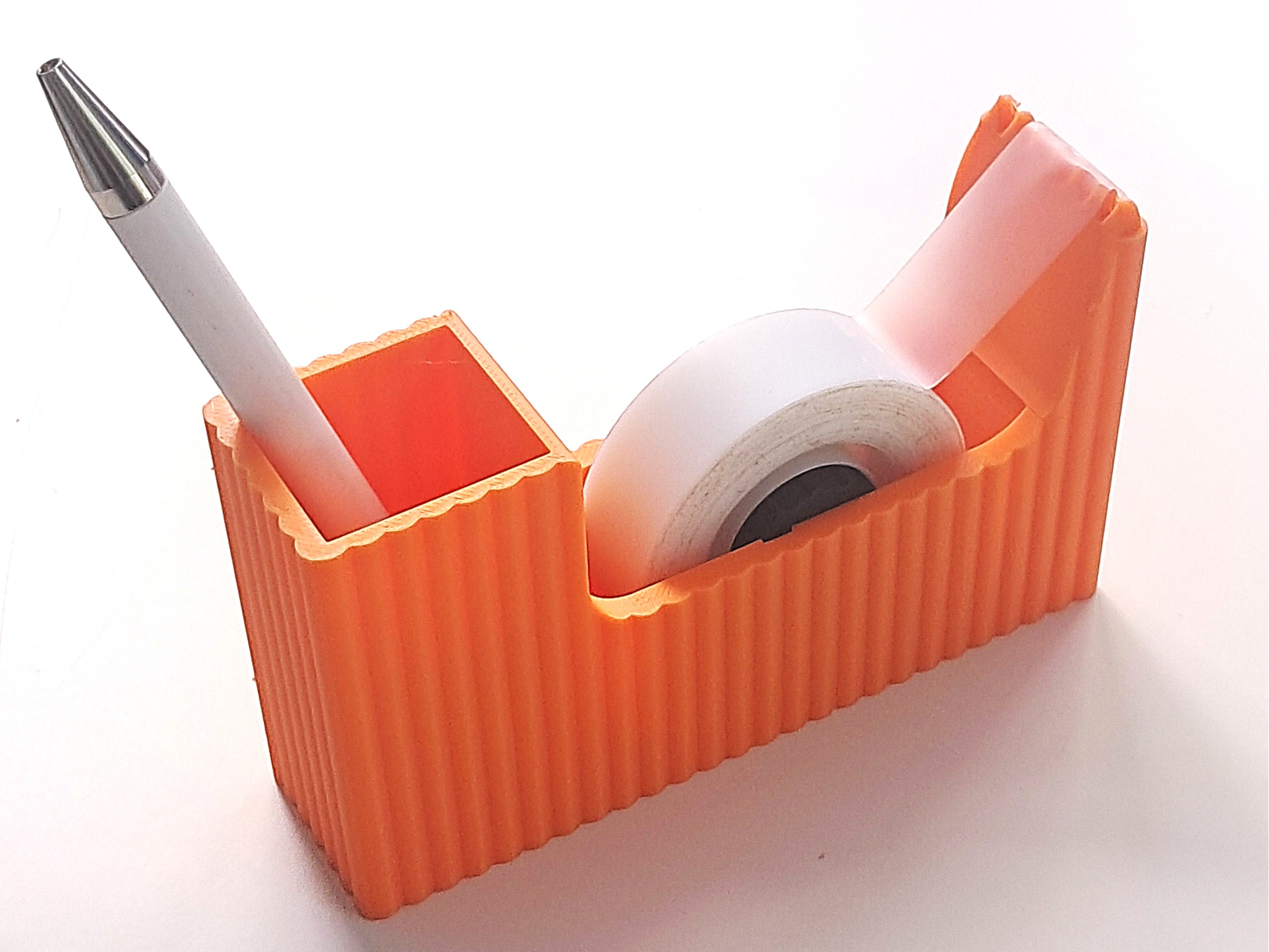 Ribbed Tape Dispenser with Pen Slot