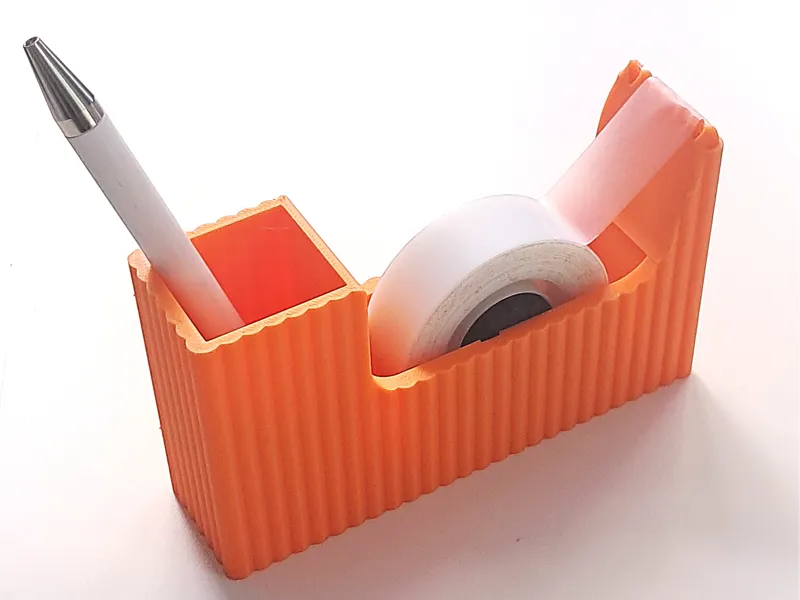 Ribbed Tape Dispenser with Pen Slot