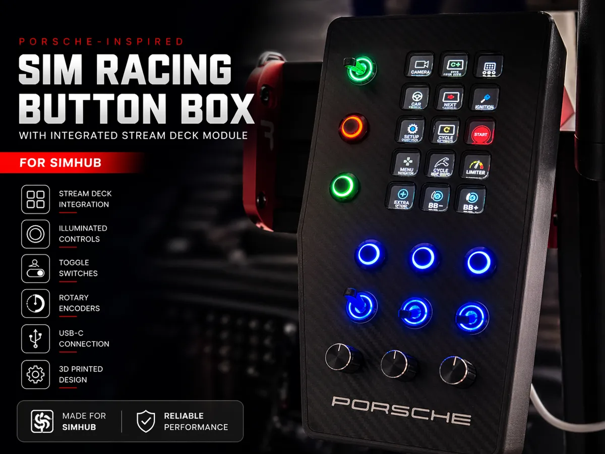 Sim Racing Button Box With Stream Deck Module - Free 3D Print Model ...