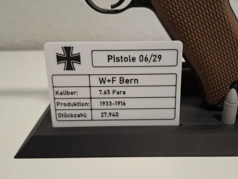 Luger P08 Information Card