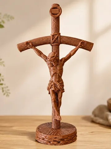 Figura decorativa: Scorzelli-Inspired Crucifix – Pope John Paul II — vista de referencia 2