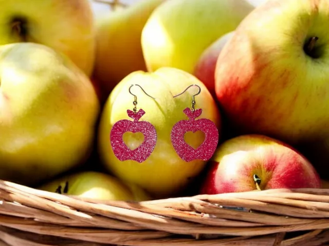Apple heart earrings