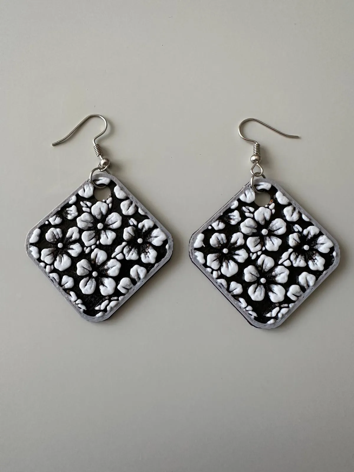 Square Hueforge Flower Earrings view 2