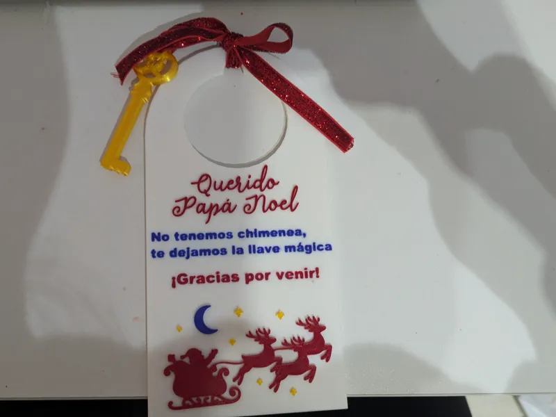 Llave mágica y colgador para Papá Noel