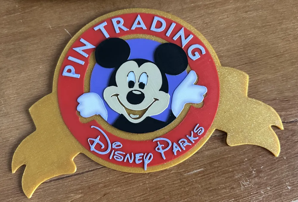 Disney parks pin trading sign - Free 3D Print Model - MakerWorld