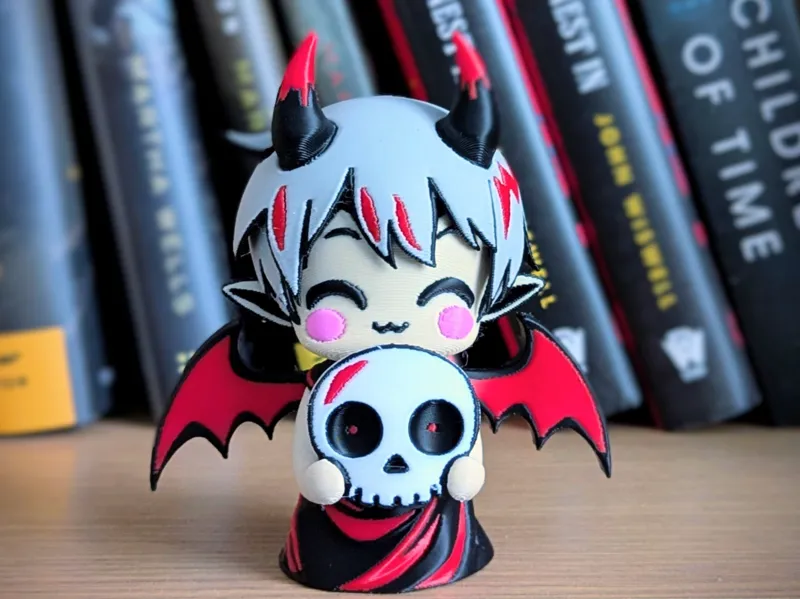 Chibi demon with skull