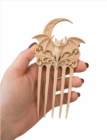 Accesorio para filamento: Gothic Bat Moon Hair Comb — vista de referencia 3
