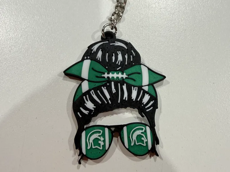 Michigan State Girl Keychain