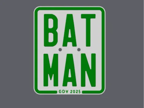 50CCM Moped Kennzeichen (BAT-MAN) Batman