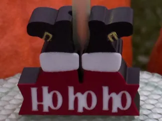 UPSIDE DOWN SANTA STRAW TOPPER