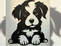 Silhouette murale chiot Border Collie — photo 1