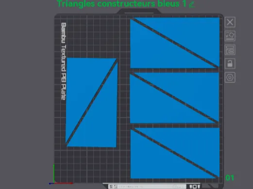 Triangles bleus constructeurs Montessori