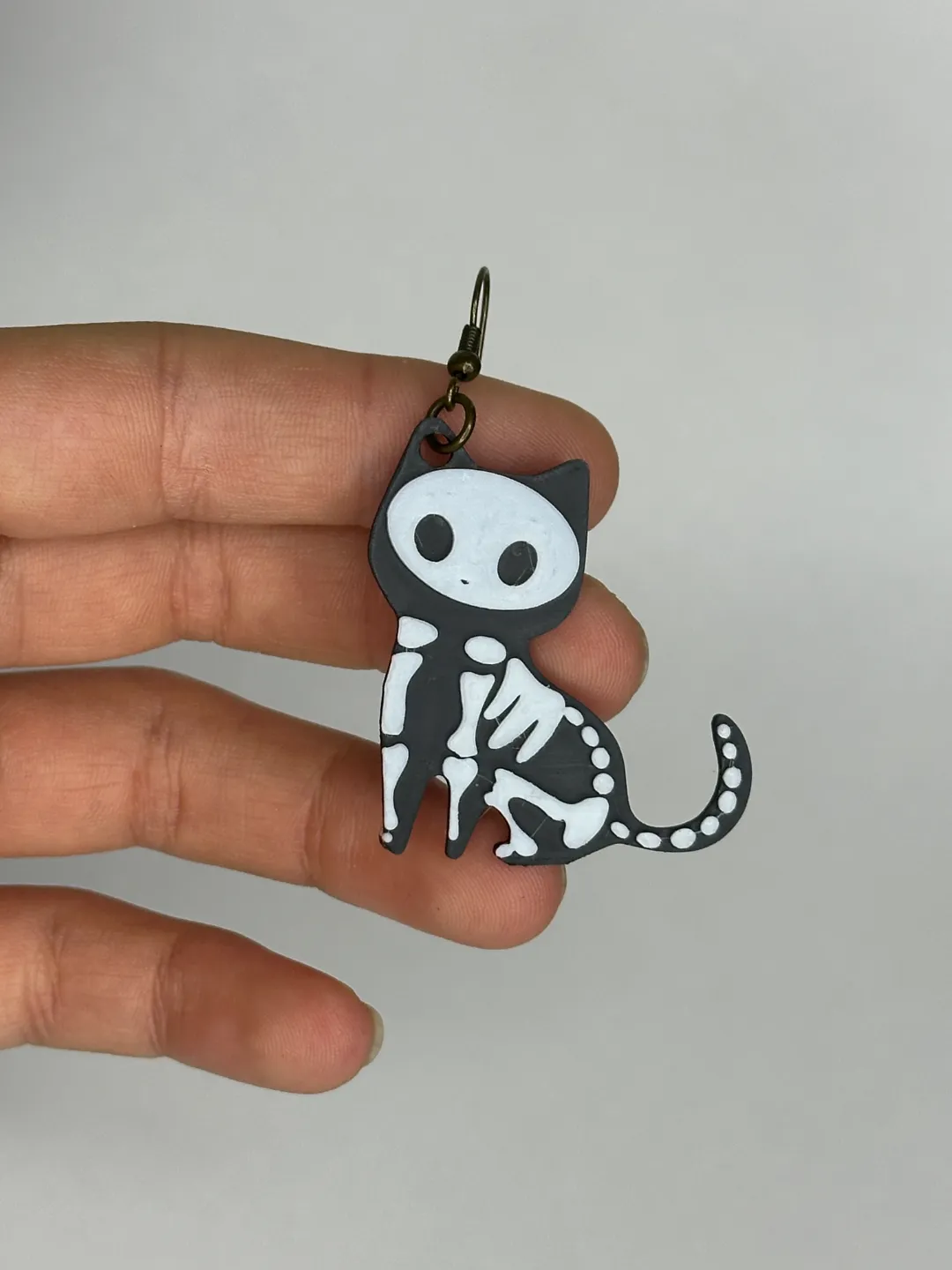6g Spooky Skeleton Cat Earring Halloween view 4