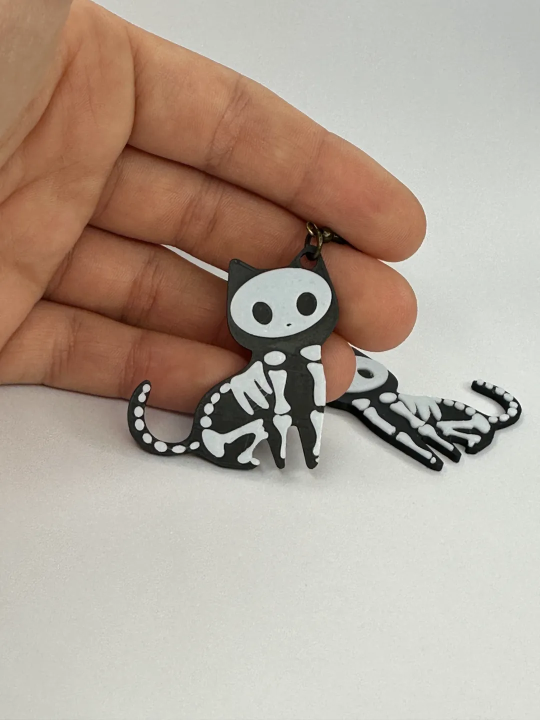 6g Spooky Skeleton Cat Earring Halloween view 3