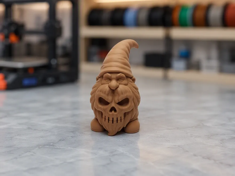Modelo para impresión 3D: Totenkopf Wichtel mit duesterem Schaedelbart. Referencia del modelo original.
