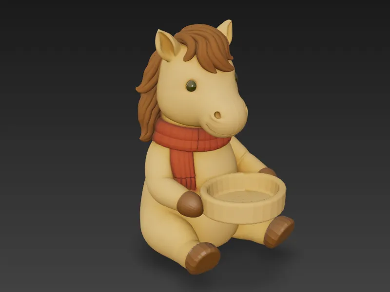 Winterpferd mit Teeleuchter Halter