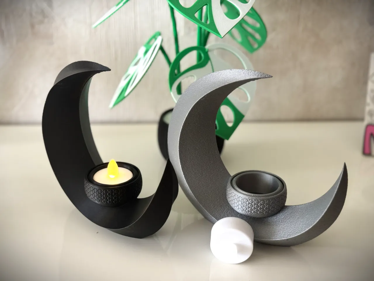 True Designers Crescent Moon Tea Light Holder view 3