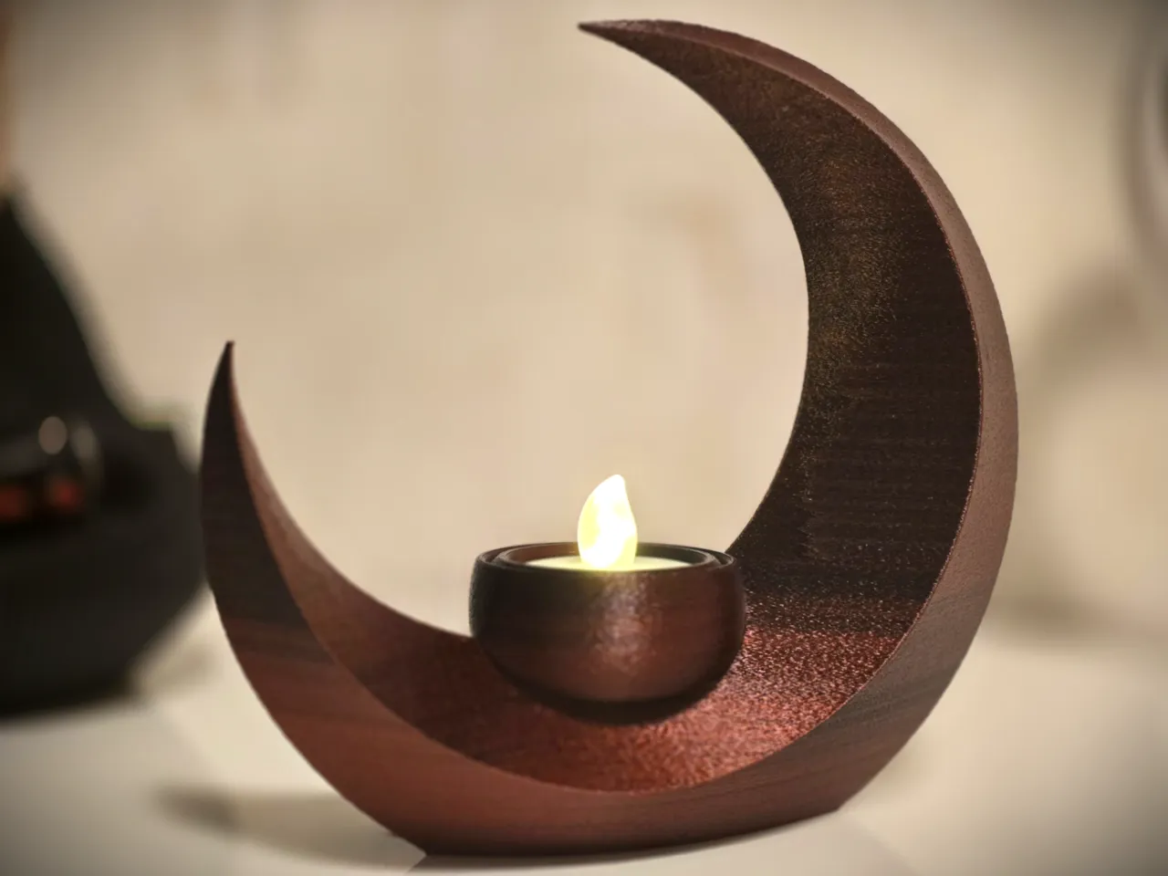 True Designers Crescent Moon Tea Light Holder view 4